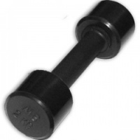гантель обрезиненная с обрезиненной ручкой mb barbell, чёрная, 2 кг