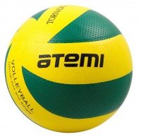 мяч волейбольный atemi tornado, синтетическая кожа pvc, желт-зел