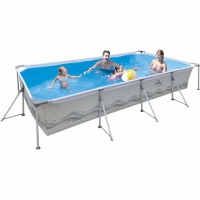 каркасный бассейн 394х207х80см jilong rectangular steel frame pools, серый