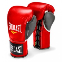 перчатки боксерские боевые everlast powerlock 10 унций, красный/серый