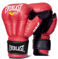 перчатки для рукопашного боя everlast hsif leather 12 унций, красные