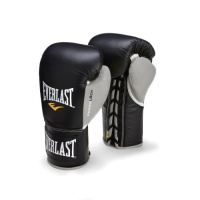 перчатки боксерские боевые everlast powerlock 10 унций, черный/серый