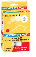 мячи для н/т start line - standart 2* (6 шт. белые)
