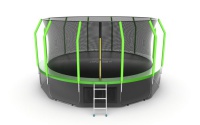 батут с внутренней сеткой и лестницей, диаметр 16ft (зеленый) + нижняя сеть